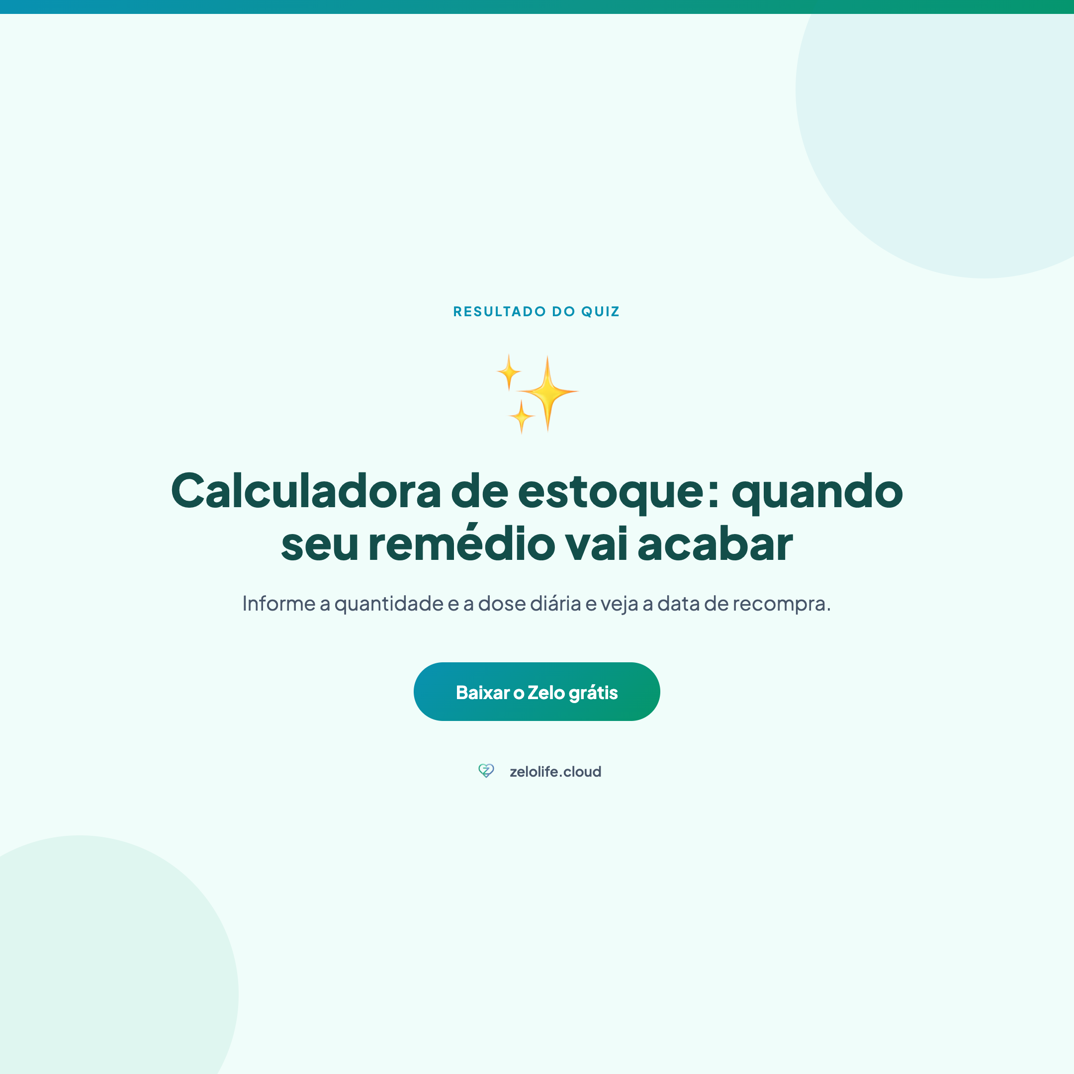 Calculadora de estoque: quando seu remédio vai acabar