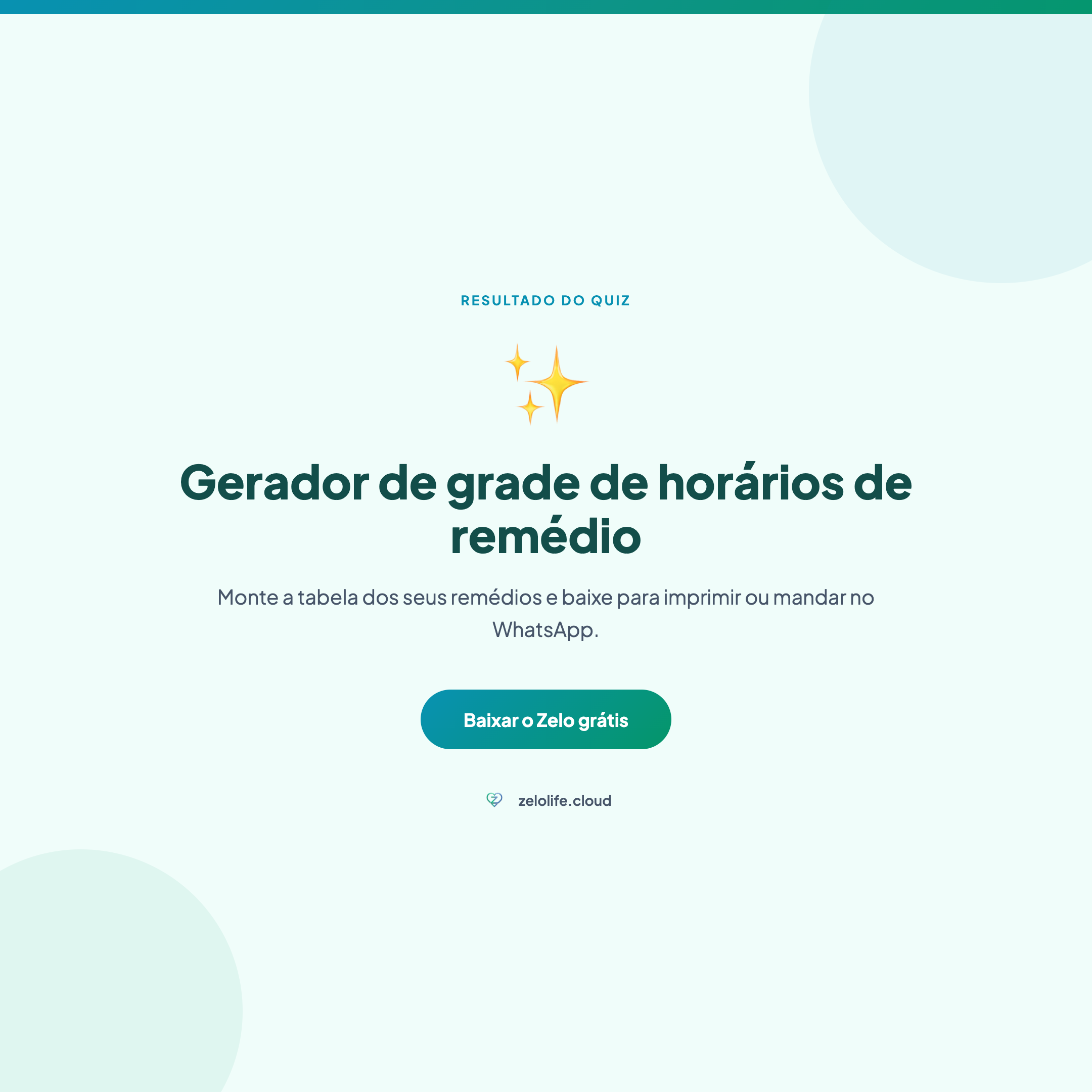 Gerador de grade de horários de remédio